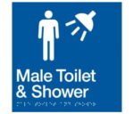 Male Toilet & Shower Sign MTS-BLUE (Braille)