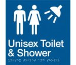 Unisex Toilet & Shower Sign MFTS-BLUE (Braille)