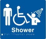 Male Accessible Shower Sign MDS-BLUE (Braille)