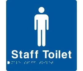 Male Staff Toilet Sign MSffT-BLUE (Braille)