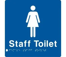 Female Staff Toilet Sign FSffT-BLUE (Braille)