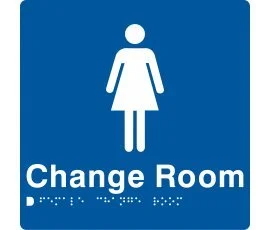 Female Change Room Sign FCR-BLUE (Braille)