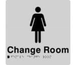 Female Change Room Sign FCR-SILVER (Braille)