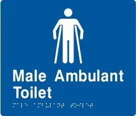 Male Ambulant Toilet Sign MAT-BLUE (Braille)