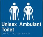 Unisex Ambulant Toilet Sign MFAT-BLUE (Braille)