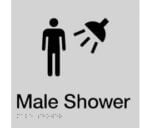 Male Shower Sign MS-SILVER (Braille)