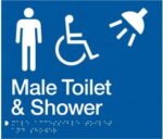 Male Accessible Toilet & Shower Sign MDTS-BLUE (Braille)