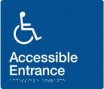Accessible Entrance Sign AE-BLUE (Braille)