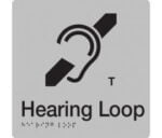 Hearing Loop Sign HL-SILVER (Braille)