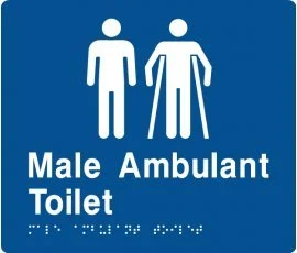Male Toilet & Male Ambulant Toilet Sign MMAT-Blue (Braille)