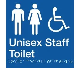 Unisex Accessible Staff Toilet Sign MFDSffT-BLUE (Braille)