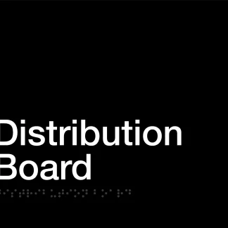 Distribution Board Braille Sign - Black