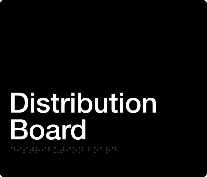Distribution Board Braille Sign - Black