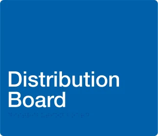 Distribution Board Braille Sign - Blue