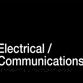 Electrical / Communications Braille Sign - Black