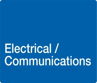 Electrical / Communications Braille Sign - Blue