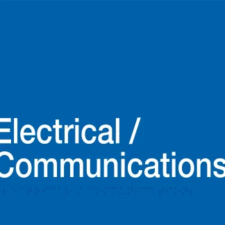 Electrical / Communications Braille Sign - Blue