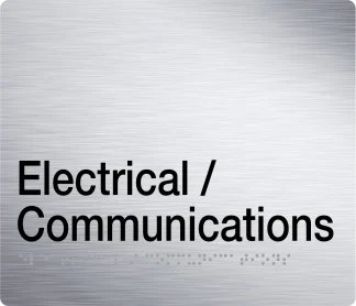 Electrical / Communications Braille Sign - Stainless Steal