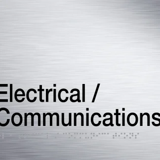 Electrical / Communications Braille Sign - Stainless Steal