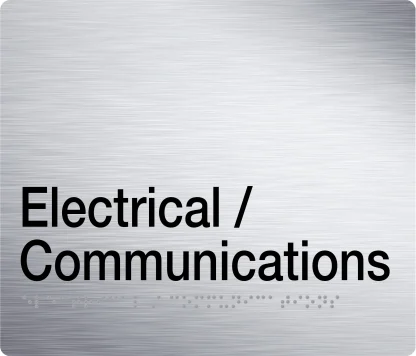 Electrical / Communications Braille Sign - Stainless Steal