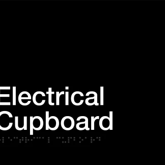 Electrical Cupboard Braille Sign - Black