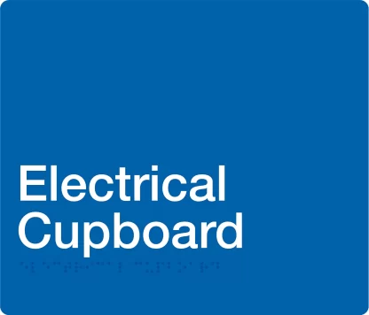 Electrical Cupboard Braille Sign - Blue