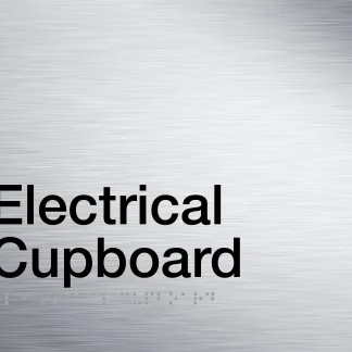 Electrical Cupboard Braille Sign - Stainless Steal