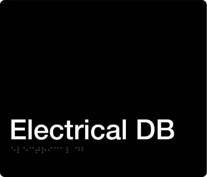 Electrical DB Braille Sign - Black