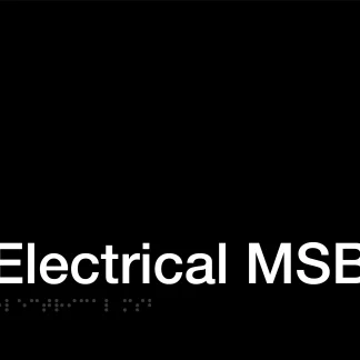 Electrical MSB Braille Sign - Black