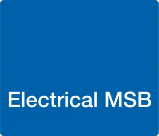 Electrical MSB Braille Sign - Blue
