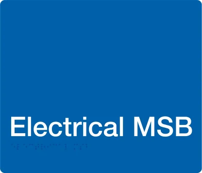 Electrical MSB Braille Sign - Blue