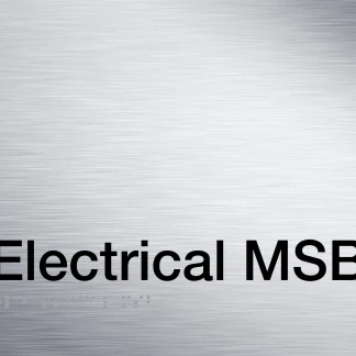 Electrical MSB Braille Sign - Stainless Steal
