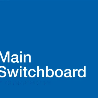Main Switchboard Braille Signs - Blue