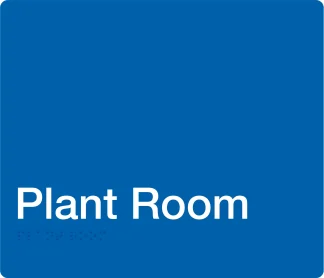 Plant Room Braille Sign - Blue