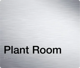Plant Room Braille Sign - Stainless Steal