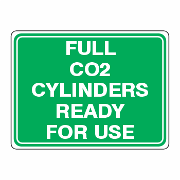 Cylinder Status Signs - Full Co2 Cylinders Ready For Use | Cylinder Status Signs - Afbeelding 1 van 1