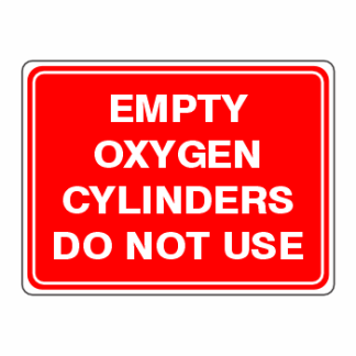 Cylinder Status Signs - Empty Oxygen Cylinders Do Not Use