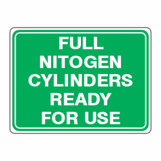 Cylinder Status Signs - Full Nitrogen Cylinders Ready For Use