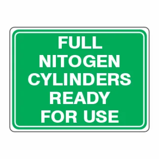 Cylinder Status Signs - Full Nitrogen Cylinders Ready For Use