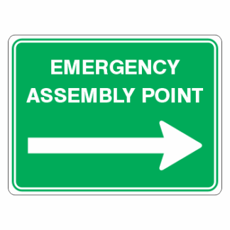 Emergency Assembly Point Right Sign