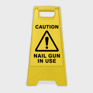 Caution Nail Gun In Use