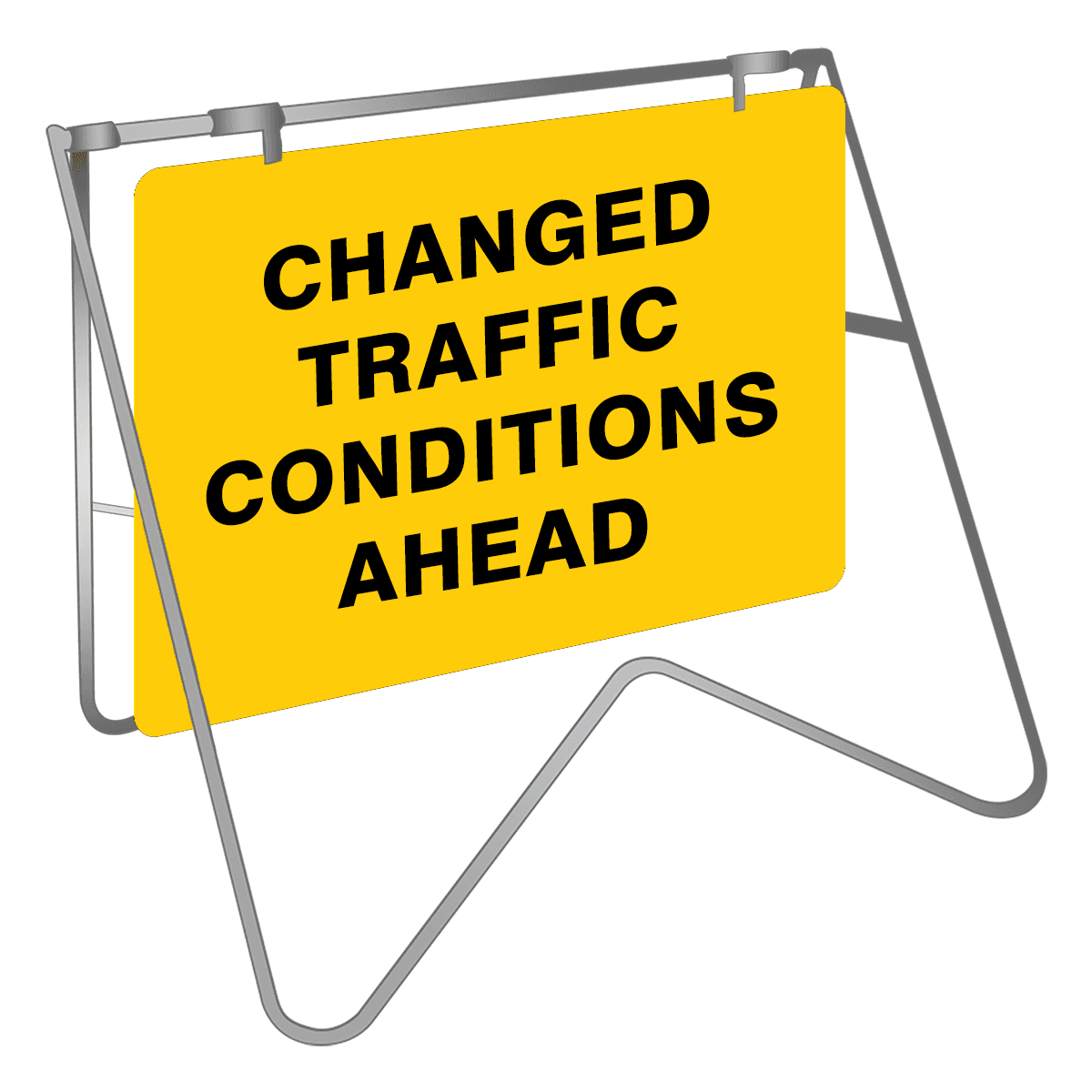 Changed Traffic Conditions Ahead Swing Stand Sign