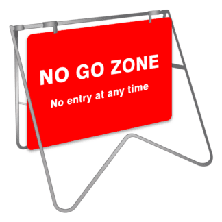 No Go Zone Swing Stand Sign