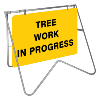 Tree Work In Progress Swing Stand Sign