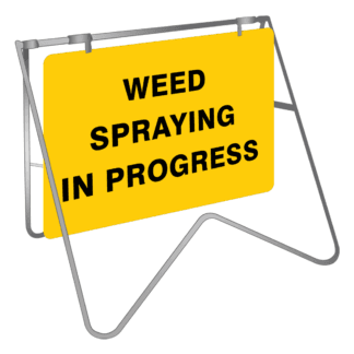 Weed Spraying In Progress Swing Stand Sign
