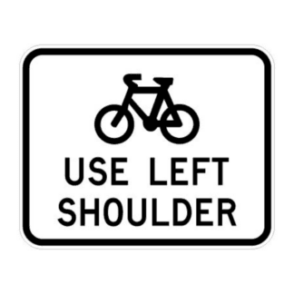 Bicycles Use Left Sholder (Regulatory)