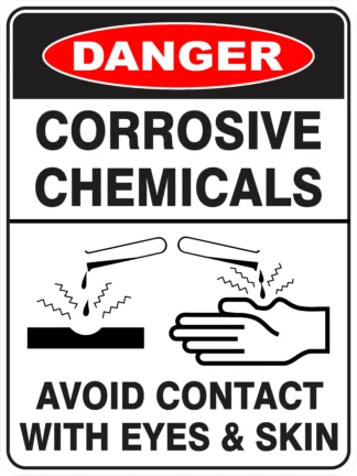 Corrosive Chemicals Avoid Contact With Eyes and Skin