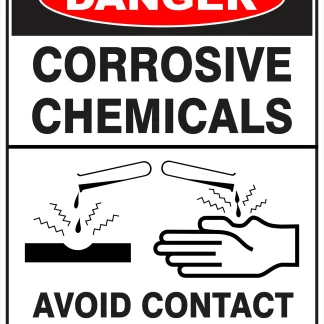 Corrosive Chemicals Avoid Contact With Eyes and Skin