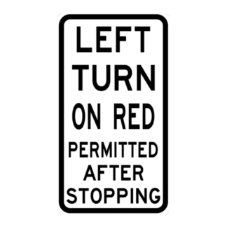 Left Turn Permitted On Red Sign