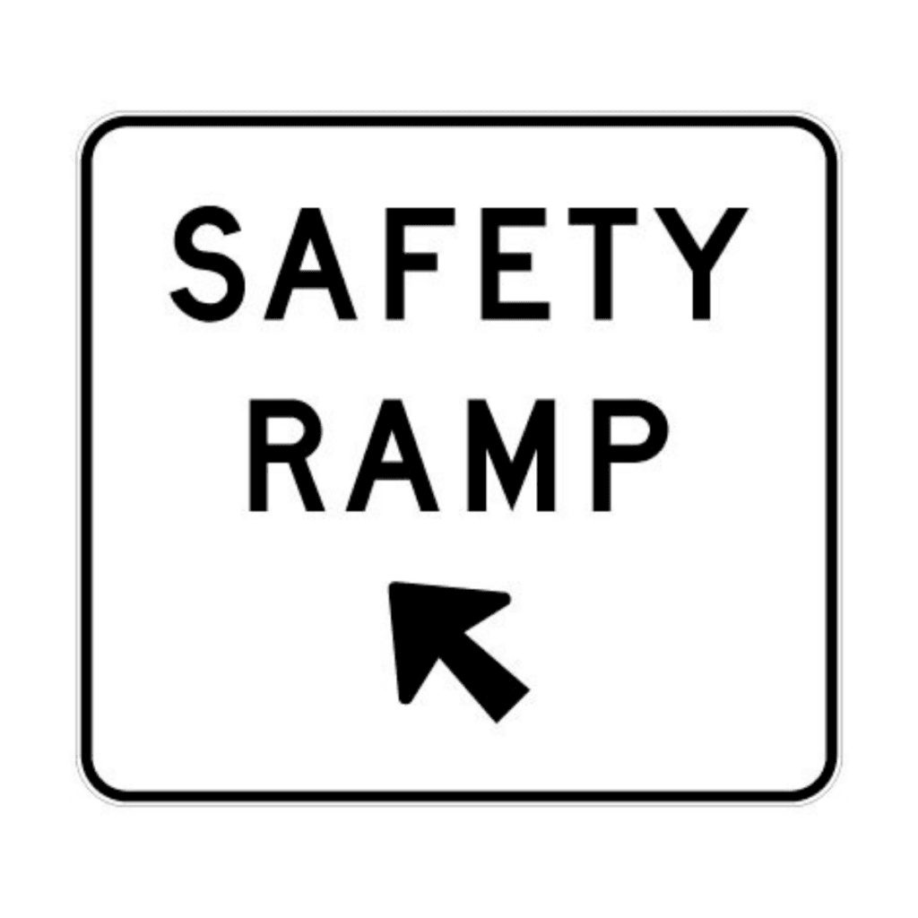 Brake Ramp Free Signs Safety Ramp Left (Regulatory) - Buy Now